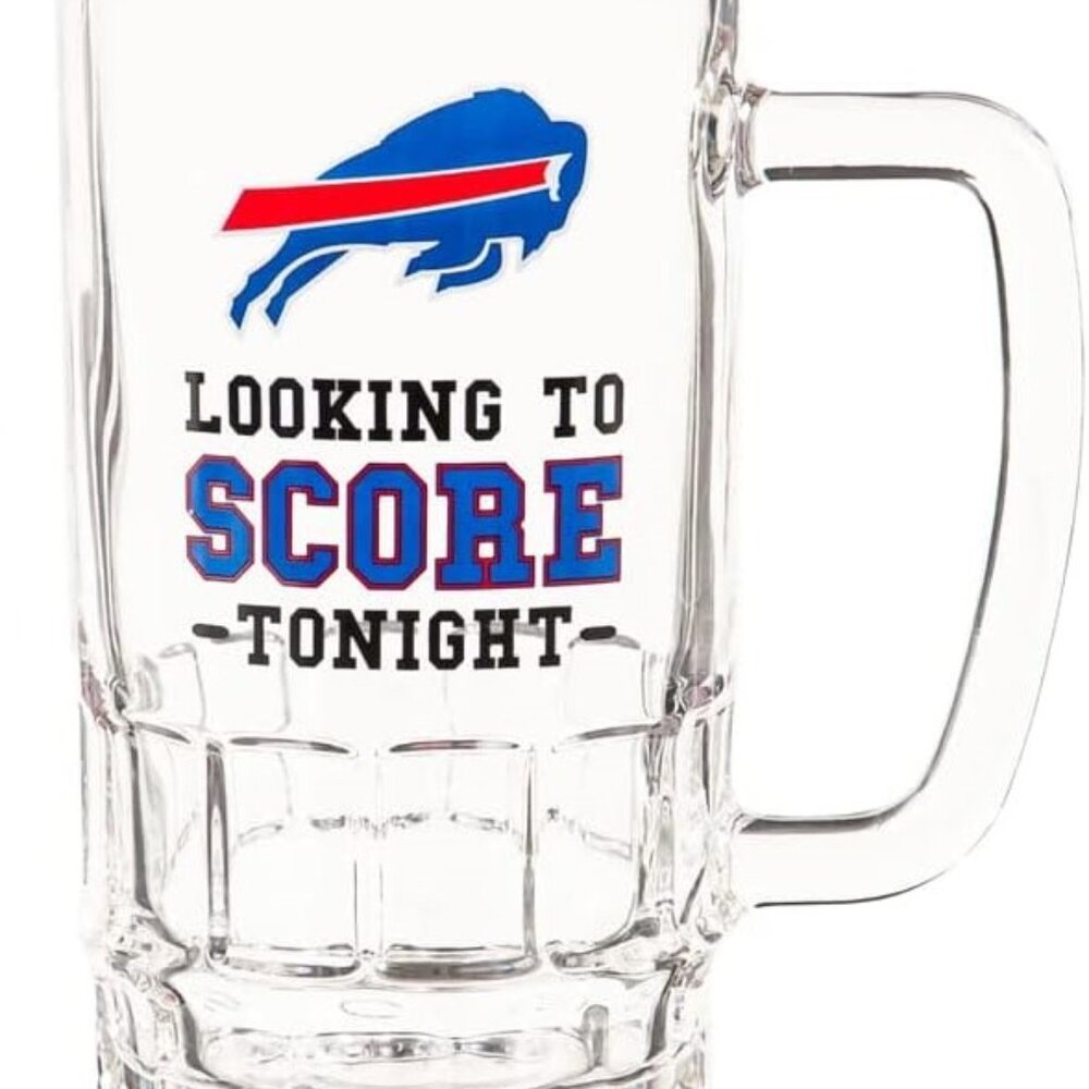 Buffalo Bills 20 OZ. Glass Beer Stein/Mug. "Looking to Score Tonight". New.